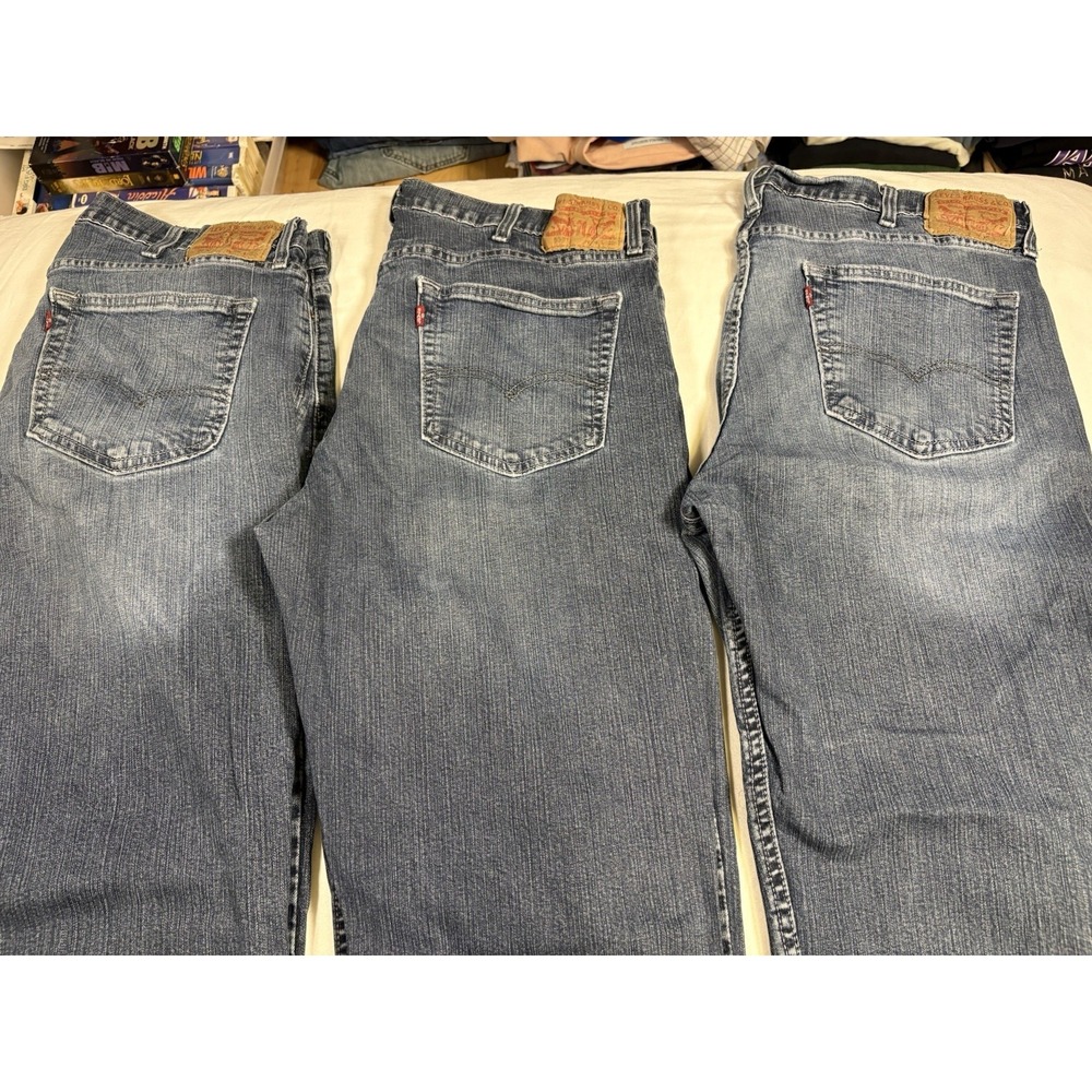 Lot of 3 Levi's 559 Relaxed‎ Straight Blue Jeans Men's Size 38x30